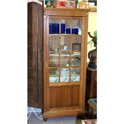 LouisXVI French Walnut Handcarved Glass Cabinet#1366255