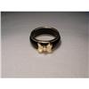 Image 1 : Estate14K YG Gold Insertable Onyx Bow Band Ring#1366301