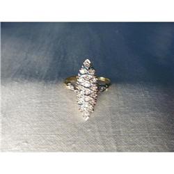 Rare Estate 18K WG Gold Diamond Marquise Ring #1366307