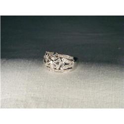 Estate 14K WG Gold .50 CT Diamond Filigree Band#1366313