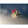 Image 1 : Estate 14K YG Ruby Diamond Filigree Flower Ring#1366314