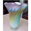 Image 1 : Handkerchief top colorful art glass vase by #1366340