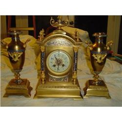 Ad Mougin Deux Medailles Mantle Clock Set #1366350