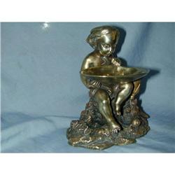 MID 18TH CENTURY GILT BRONZE INKSTAND PUTTI #1366432