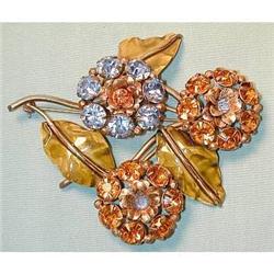 SANDOR Sterling, Enamel & Rhinestone Brooch #1366492