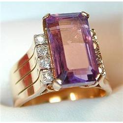 RETRO Amethyst & Diamond Ring 1940's #1366494