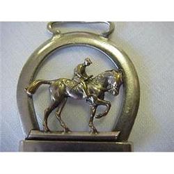 VICTORIAN Horse & Jockey Watch Fob Pendant #1366520