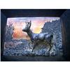 Image 1 : Hunting Pewter Picture  with a deer signed  #1366544