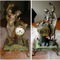 Mantle CLOCK Art NOUVEAU Female FRENCH Girl #1366556