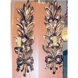 Carved Wood French Louis XVI sconceS #1366562