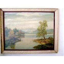 Corot ´s school oil on canvas landscape signed #1366572