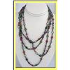 Image 1 : ANTIQUE PASTE GEMS SILVER LONG CHAIN NECKLACE #1366642