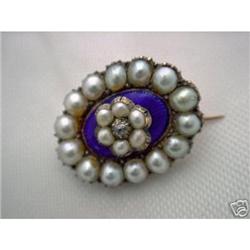 Georgian 1790 diamond enamel pearl brooch   #1366663