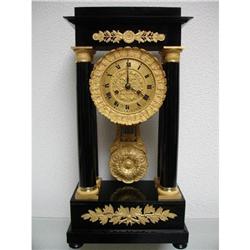 A French Louis Philippe ebony Portico Clock #1366666