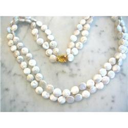  DOUBLE STRAND COIN PEARLS/GEM CITRINE/14KCLASP#1377282