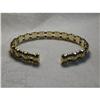 Image 1 : Rare 14K 2-Tone Gold Wire Bangle Cuff Bracelet #1377500