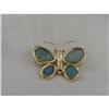 Image 1 : Estate 14K Opal Ruby Butterfly Brooch Pendant  #1377501