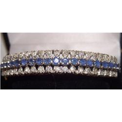 Estate Ceylon Sapphire Diamond & Ruby Bracelet #1377600