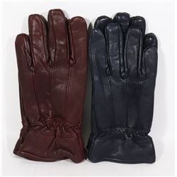 2PK LADIES LEATHER GLOVES SMALL
