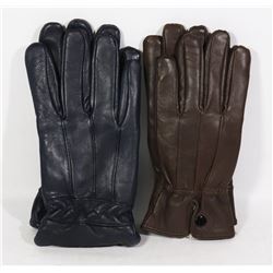 2PK LADIES LEATHER GLOVES MEDIUM