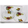 Image 1 : GLASS DECORATIVE SERVING PIECES (3)- HAND PAINTED