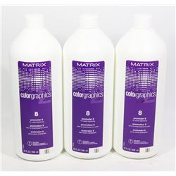 LOT OF THREE 32 OZ MATRIX COLOUR GRAPHICS PROMOTER