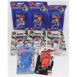 FLAT OF NHL SEALED PACKS, POG SETS, AND MORE