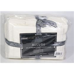 NEW IVORY ALLURE 6 PIECE TOWEL SET, 100% COMBED