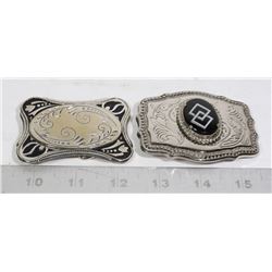 SILVER BELT BUCKLES- SET OF 2