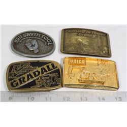 BELT BUCKLES- CONSTRUCTION/OILFIELD- SET OF 4