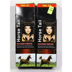 TWO BOTTLES OF DISAAR HORSE TAIL SHAMPOO