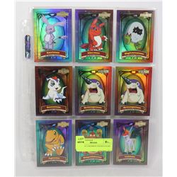 SHEET OF 9 DIGIMON INSERTS RARE CARDS