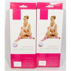 TWO NEW PAIRS OF MOISTURIZING GEL HEEL SOCKS