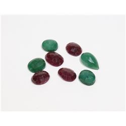 #77-RED RUBY & EMERALD GEMSTONE 56.30ct