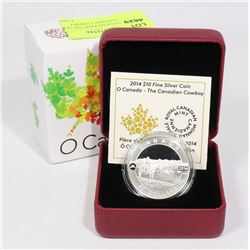 2014 CANADIAN FINE SILVER $10 "THE CANADIAN COWBOY