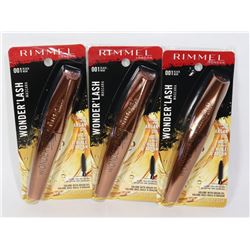 BUNDLE OF 3 RIMMEL WONDER LASH MASCARAS