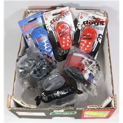 FLAT OF NOISE MAKERS, AND NHL MINI GOALIE MASKS