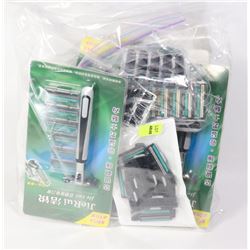 LARGE BAG OF RAZORS AND RAZOR HEADS