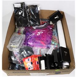 LARGE BOX OF ASSORTED ITEMS INCLUDING SOCKS