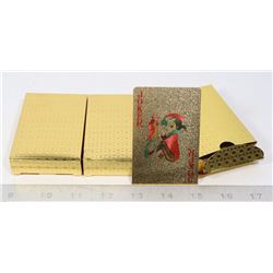 3 PACKS OF GOLD COLOUR PLAYING CARDS