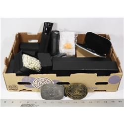 FLAT WITH COLLECTIBLES, FLASHLIGHTS, AND FASHION