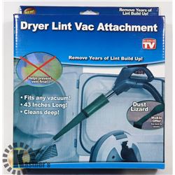 NEW DRYER LINT VAC ATTACHMENT, FITS ANY VACUUM