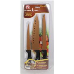 NEW COPPER CHEF 3PC KNIFE SET