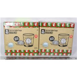 TWO NEW BRAIN SHAPE ICE CUBE TRAYS