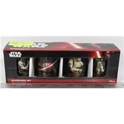 NEW 4PC SET OF STAR WARS SHOT GLASSES