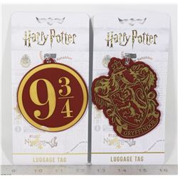 TWO NEW HARRY POTTER LUGGAGE TAGS