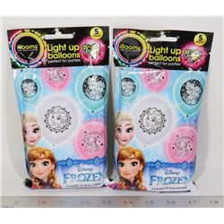 TWO 5 PACKS LED LIGHT UP DISNEY FROZEN BALLOONS