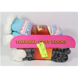 2PK LADIES HEAT WAVE COZY SOCKS