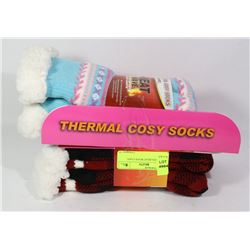 2PK LADIES HEAT WAVE COZY SOCKS
