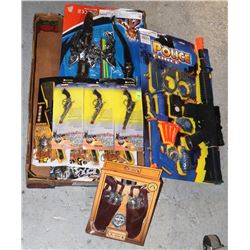 FLAT OF ASSORTED KIDS GUN/ WEAPON TOYS